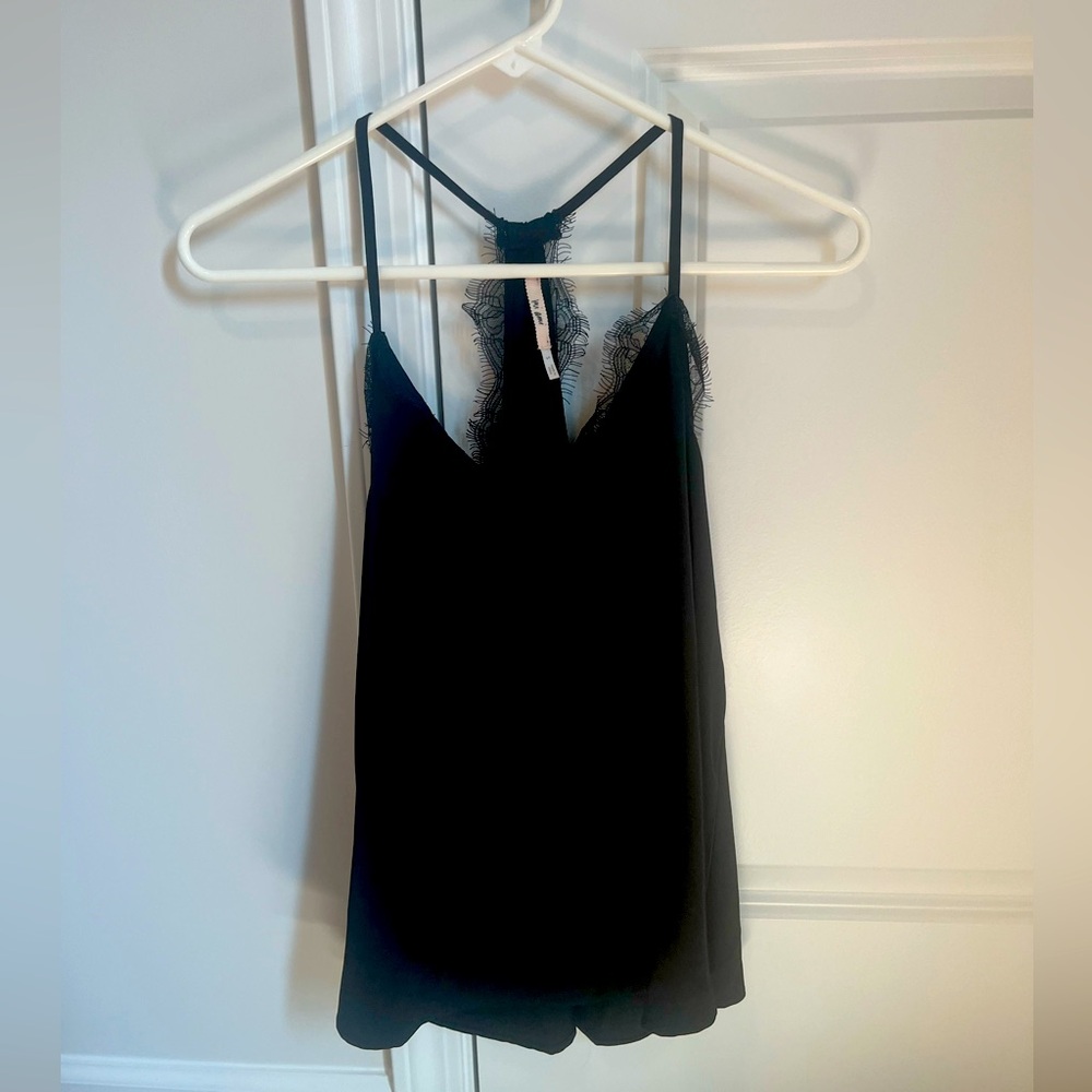 Black tank with lace lining